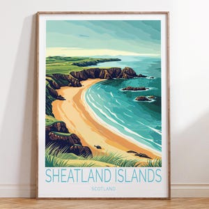 Shetland Islands Scotland Travel Print, Scotland Wall Art Print, Shetland Islands Travel Poster, Birthday Gifts, Home Decor