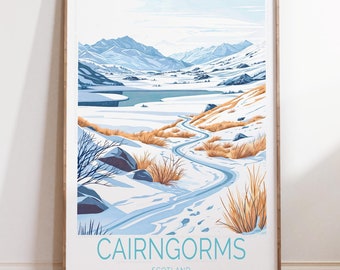 Cairngorms Schottland Winter Poster, Schottland Wand Kunst, Cairngorms National Park Druck, House Warming Geschenke, Geburtstagsgeschenke