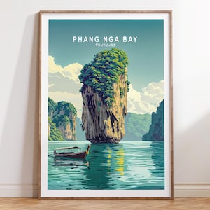 Phang Nga Bay Thailand Poster, Thailand Travel Wall Art, Koh Hong Travel Print, House Warming Gifts, Birthday Gifts