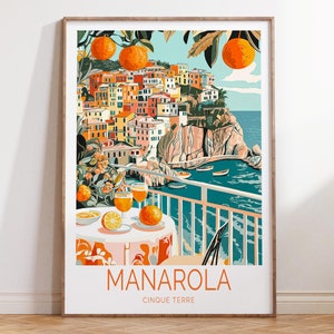 Manarola Cinque Terre Italy Travel Poster, Italy Travel Poster, Cinque Terre Travel Wall Art, Birthday Gifts, Wedding Gifts
