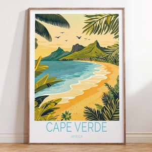 Kap Verde Island Reise Poster, Kap Verde Afrika Reise Wandkunst, Afrika Reise Druck, Geburtstagsgeschenke, personalisierte Geschenke