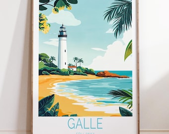 Galle Sri Lanka Travel Poster, Galle Sri Lanka Wall Art, Sri Lanka Travel Print, Birthday Present, Wedding Present