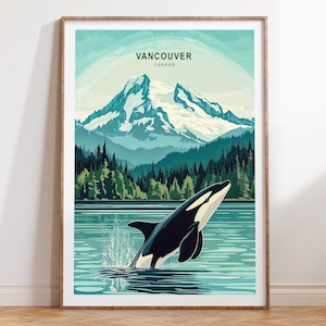 Vancouver Travel Poster, Vancouver Canada Travel Wall Art, Canada Print, Wedding Gifts, Birthday Gifts, Home Decor