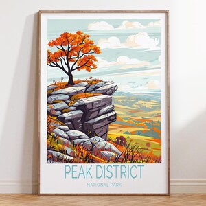 Peak District Poster, Peak District National Park Travel Wall Art, National Park Print, City Personalised Gifts, Home Decor