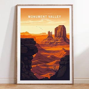 Monument Valley Travel Poster, Monument Valley Arizona Wall Art, Arizona Travel Print, City Personalised Gifts, Travel Gifts