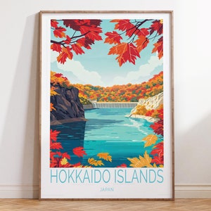 Hokkaido Inseln Japan Reise Poster, Hokkaido Insel Reise Druck, Japan Wand Kunst Druck, Geburtstagsgeschenk, Wohnkultur