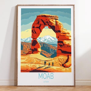 Moab City Poster, Arches National Park Wall Art, Moab Utah Travel Print, City Personalised Gifts, Travel Gifts, Home Decor