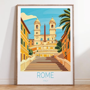 Ancient Rome Travel Poster, Italy Rome City Wall Art, Italy Travel Print, Birthday Gifts, Wedding Gifts, Home Decor
