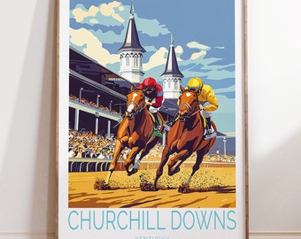 Churchill Downs Kentucky Poster, Churchill Downs Wall Art, Horse Racing Travel Print, City Personalised Gifts, Wedding Gifts
