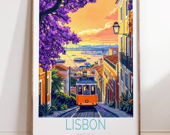 Lisbon Portugal  Poster, Lisbon Tram Travel Wall Art, Portugal Travel Print, City Personalised Gifts, Wedding Gifts