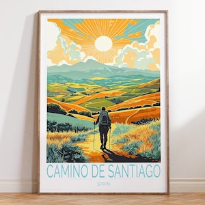 Camino de Santiago Journey Poster, Spain Wall Art Print, Santiago Way Travel  Print, Personalized Gifts, Home Decor