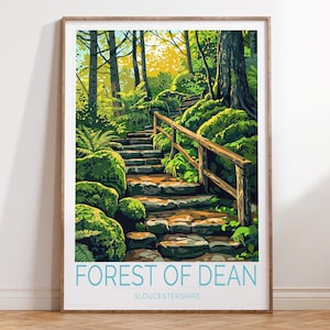 Forest of Dean Gloucestershire Print, Dean Forest Wandkunst, Gloucestershire Reiseplakat, Wohnkultur Geschenke, Geburtstagsgeschenke