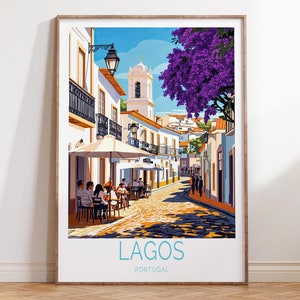 Lagos Portugal Travel Poster, Lagos Travel Wall Art, Portugal Travel Print, Birthday Gifts, Wedding Gifts, Home Decor
