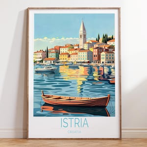 Cartaz de viagem da Ístria Croácia, impressão de viagem da Ístria Croácia, impressão de arte de parede da Ístria, pôster de viagem personalizado, presentes de decoração para casa