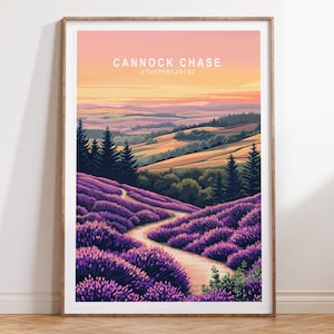 Cannock Chase Poster, Cannock Chase Staffordshire Wall Art, Staffordshire Print, Minimalist Travel Poster, Birthday Gifts