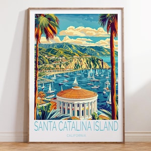 Santa Catalina Island California Poster, Santa Catalina Travel Print, California Travel Wall Art, City Personalised Gifts