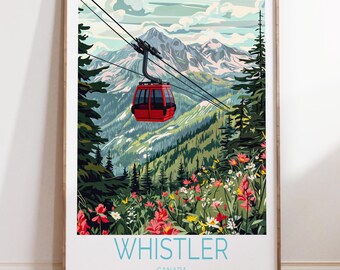 Whistler Custom Travel Poster, Canada Travel Wall Art, Whistler Canada Travel Print, Birthday Present, Wedding Present