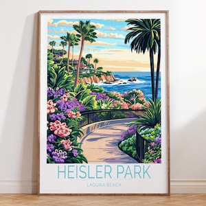 Heisler Park California Wall Art Print, Laguna Beach Travel Poster, Heisler Park Laguna Beach Print, Coastal Poster, Home Decor