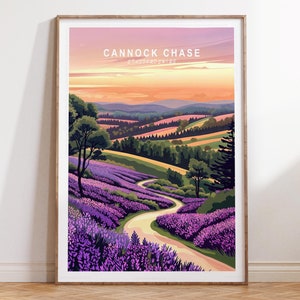 Cannock Chase Poster, Staffordshire Reisedruck, Cannock Chase Staffordshire Wandkunst, personalisierter Reisedruck, minimalistisches Poster