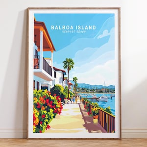 Balboa Island Newport Beach Print , Newport Beach Poster, California  Coast Wall Art, Personalized Home Decor, Travel Gifts