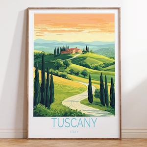 Toskana Italien Reise Poster, Toskana Wand Kunst Druck, Italien Reise Druck, personalisierte Reisegeschenke, Geburtstagsgeschenk