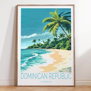 Dominican Republic Caribbean Travel Poster, Caribbean Wall Art, Dominican Republic Travel Print, House Warming Gifts, Birthday Gifts