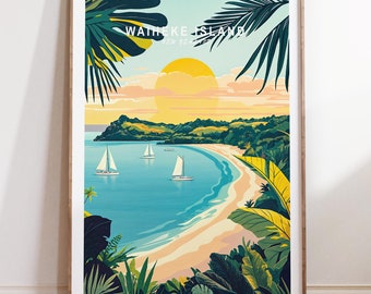 Waiheke Island New Zealand Poster, Waiheke Island Travel Wall Art, New Zealand Print, City Personalised Gifts, Wedding Gifts