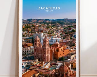 Zacatecas Mexico Print, Colonial City Poster, Historic Mexico Wall Art