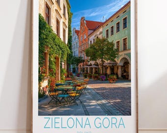 Zielona Góra Poland Poster, Old Town Print, European Street Wall Art
