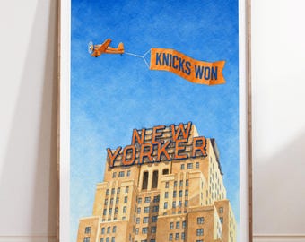 New York Basketball Poster, NYC Print, Sports Decor