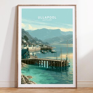 Travel Poster, Ullapool Coastal Poster, Highlands Travel Print