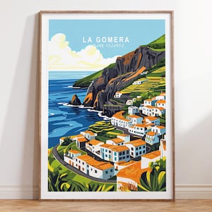 La Gomera Wall Art Print, La Gomera Canary Islands Travel Print, La Gomera Travel Poster, Minimalist Travel Poster, Home Decor