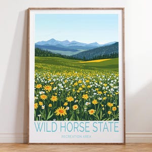 Poster de voyage Wild Horse State Recreation Area, impression de voyage Wild Horse State Recreation Area Nevada, impression d'art mural Nevada, décoration d'intérieur