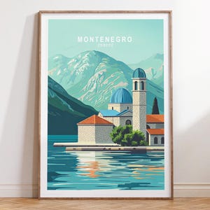 Montenegro Travel Poster, Montenegro Europe Wall Art Print, Europe Travel Print, Minimalist Travel Poster, Wedding Gifts