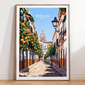 Seville Spanien Reise Poster, Spanien Wand Kunst Druck, Seville Reise Print, Minimalistisches Reise Poster, Geburtstagsgeschenk