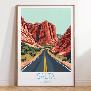 Salta Argentinien Reise Poster, Argentinien Reise Poster, Salta Wand Kunst, House Warming Geschenke, Hochzeitsgeschenk