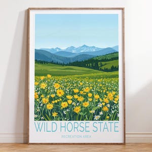 Impressão de viagem da Área de Recreação Estadual de Wild Horse, Arte de parede de viagem da Área de Recreação Estadual de Wild Horse em Nevada, Pôster de viagem de Nevada, Presentes personalizados