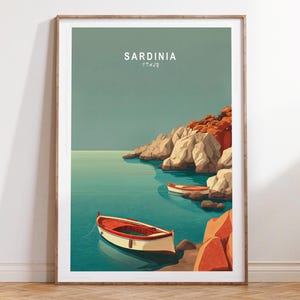 Sardinia Travel Poster, Sardinia Italy Travel Print, Italy Wall Art Print, Minimalist Travel Poster, Wedding Present