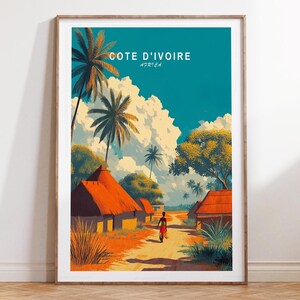 Côte D&#39;ivoire Wand Kunst Druck, Afrika Reise Poster , Côte D&#39;ivoire Afrika Reise Poster, Home Decor