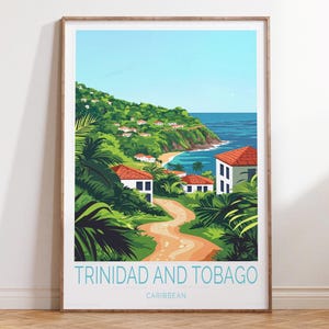 Trinidad und Tobago Reise Poster, Trinidad und Tobago Karibik Reise Poster, Karibik Reise Wand Kunst, Wohndekor Geschenke