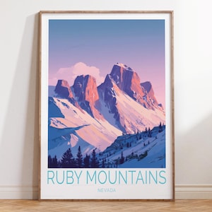 Reseposter från Ruby Mountains - Nevada, reseaffisch från Ruby Mountains, Nevada-tryck, Nevada-affisch, reseväggkonst, tryck från Ruby Mountains