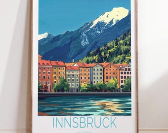 Innsbruck Austria Travel Poster, Austria Travel Wall Art, Innsbruck Travel Print, Home Decor Gifts, Wedding Present
