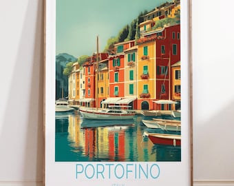 Portofino Italien Reise Poster, Portofino Wand Kunst Druck, Italien Reise Druck, House Warming Geschenke, Geburtstagsgeschenk