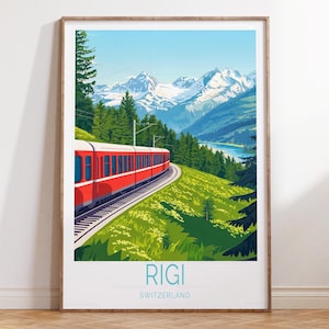 Rigi Switzerland Travel Print, Rigi Travel Poster, Switzerland Travel Wall Art, Personalised Travel Gifts, Wedding Gifts