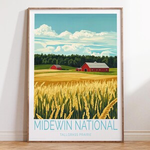Midewin National Tallgrass Prairie Reisedruck, Midevin National Wandkunst, Tallgrass Prairie Reiseplakat, Geburtstagsgeschenke
