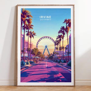 Irvine California Travel Print, Irvine Travel Wall Art, California Travel Poster, Birthday Gifts, Minimalist Travel Poster
