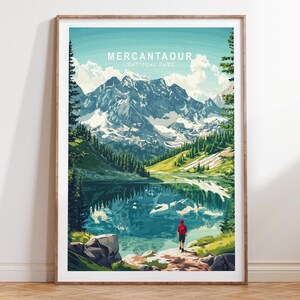 Stampa di viaggio del Parco Nazionale del Mercantour, stampa artistica da parete del Parco Nazionale, poster di viaggio del Mercantour, paesaggio urbano minimalista, regali di nozze