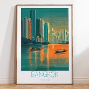 Bangkok Thailand Travel Print, Bangkok Travel Wall Art, Thailand Travel Poster, Home Decor Gifts, Wedding Present