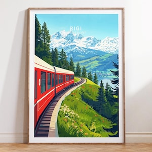 Rigi Travel Print, Rigi Switzerland Wall Art Print, Switzerland Travel Poster, Minimalist Travel Poster, Home Decor