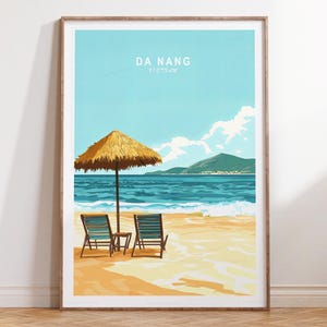 Da Nang Vietnam Reise Poster, Minimalistische Stadtansicht, Wand Kunst Bild, Da Nang Vietnam Reise Geschenk